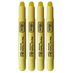 Kit Marca Texto Gel Tilibra - Amarelo C- 4 Unidades