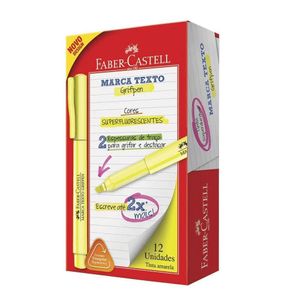 Caixa Marca Texto Grifpen Faber Castell - Amarelo C- 12 Unidades