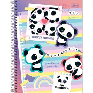 Caderno Universitário Lovely Friend Tilibra Capa Dura Espiral - 1 Matéria 80 Folhas Super Cute