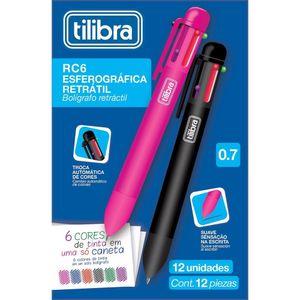 Caixa Caneta Esferográfica Rc6 Cores Tilibra - 0.7mm C- 12 Unidades