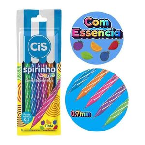 Caneta Esferográfica Cis - Spirinho Scents 0.7mm C- 5 Unidades