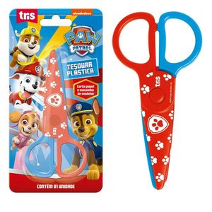 Tesoura Escolar Plástica Patrulha Canina Tris - 13cm