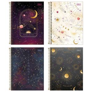 Pacote Caderno Colegial Magic Tilibra Capa Dura Espiral - 10m 80 Folhas C- 4 Unidades