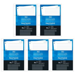 Kit C- 5 Refil Tiliflex P- Caderno Argolado Universitário Académie Tilibra - 96 Folhas