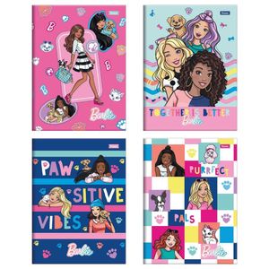 Kit C- 4 Caderno Universitário Barbie Foroni Capa Dura Brochura - 48 Folhas