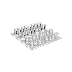Jogo De Xadrez Shot Drink 35x35 Tabuleiro De Vidro - Western