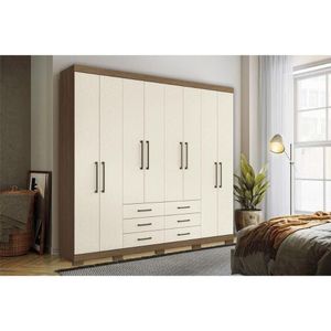 Guarda Roupa 8 Portas E 6 Gavetas C- Pés Master 8.6 Jatobá-areia - Santos Andirá