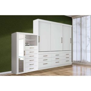 Guarda Roupa 2 Peças (1guardaroupa+1cômoda) Qc120 Branco - Santos Andirá