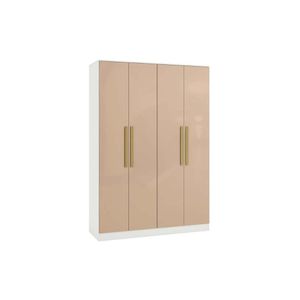 Módulo De Quarto Casal Guarda Roupa Adapt N536 C- 4 Portas E 2 Gavetas Branco-macadamia - Kappesberg