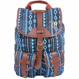 Mochila De Costas Capricho Com Tampa Etinic Blue - Dermiwil