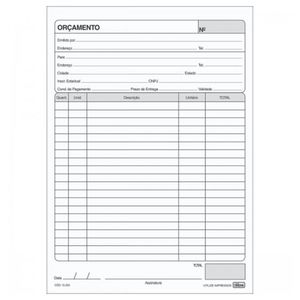 Bloco Orçamento 139x206mm Tilibra - 50 Folhas
