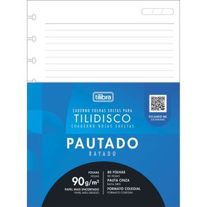 Refil Tilidisco Tiliflex 90g-m² Colegial Académie Tilibra - 80 Folhas