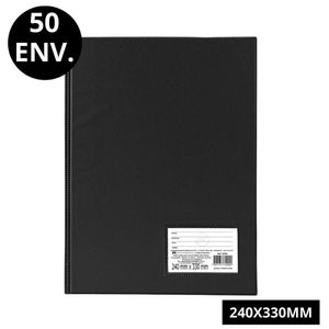 Pasta Catálogo Ofício Preta Dac - 50 Envelopes