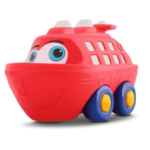 Brinquedo Navio Baby 15cm Soft Mordedor P- Bebês - Silmar Vermelho