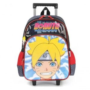 Mochila Carrinho Grande Boruto Preto C- Vermelho - Luxcel