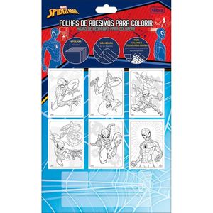 Folhas De Adesivos Para Colorir Homem Aranha Tilibra