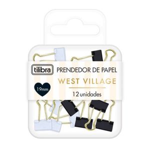 Prendedor De Papel West Village Tilibra - 12und 19mm