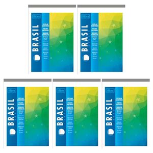 Kit C- 5 Bloco Folhas Pautadas C- Margem Vermelha Tilibra - 50 Folhas