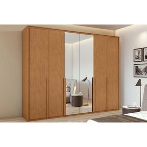 Guarda Roupa 6 Portas (1 C- Espelho) E 6 Gavetas Imperatore Amêndoa - Lopas
