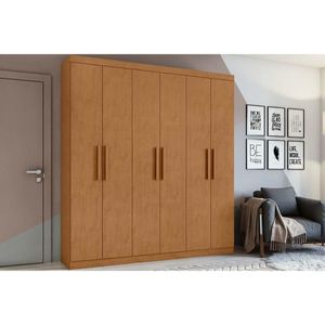 Guarda Roupa 6 Portas E 3 Gavetas Jazz Amêndoa - Lopas