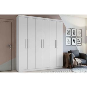 Guarda Roupa 6 Portas E 3 Gavetas Jazz Branco - Lopas