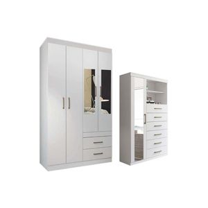 Guarda Roupa 2 Peças (1guardaroupa+1cômoda) Qc136 Branco - Santos Andirá