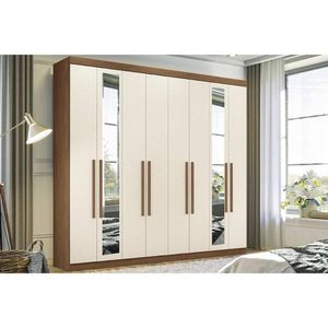 Guarda Roupa 8 Portas (2 C- Espelho) E 4 Gavetas Master New 8.4 Jatobá-areia - Santos Andirá