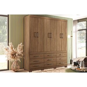 Guarda Roupa 6 Portas E 9 Gavetas C- Pés Star 6.9 Jatobá - Santos Andirá