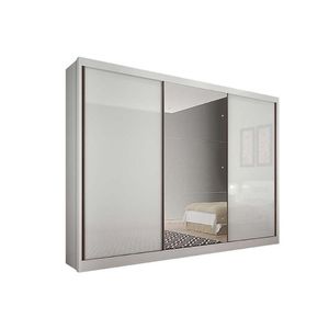 Guarda Roupas 3 Portas De Correr (1 C- Espelho) E 6 Gavetas Toulon-sonetto Plus Branco - Novo Horizonte