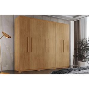 Guarda Roupa 6 Portas E 2 Gavetas C- Pés Espanha Naturale - Rufato