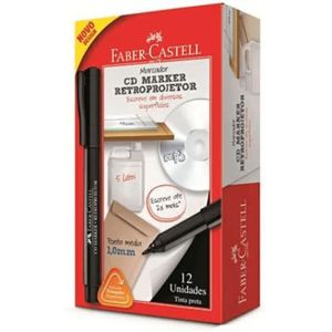 Caixa Marcador Retroprojetor Faber Castell - Preto C- 12 Un