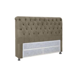 Painel De Cama Box Estofada Queen Imperatriz Plus Suede Marrom Taupe - Simbal
