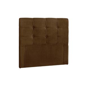 Painel De Cama Box Estofada Solteiro Clean Plus Suede Marrom Chocolate - Simbal