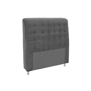 Painel De Cama Box Estofada Solteiro Dama Plus Suede Cinza - Simbal