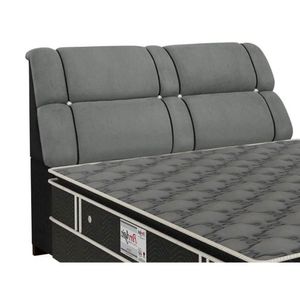 Painel De Cama Box Estofada King Imperador Suede Cinza/negro - Simbal