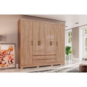 Guarda Roupa 6 Portas E 6 Gavetas Briz B355 Jequitibá - Henn