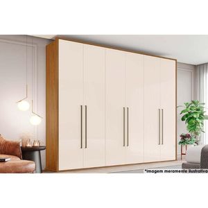 Guarda Roupa 6 Portas E 6 Gavetas Atalaia Nature-off White - Henn