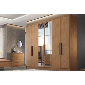 Guarda Roupa 6 Portas (2 C- Espelho) E 8 Gavetas Rizon-linea Plus Cumaru - Novo Horizonte