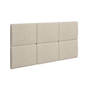 Painel De Cama Box Estofada Modulada Lucca (3un) Casal/queen - Suede Creme - Rufato