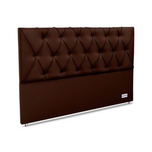 Painel De Cama Box Estofada 195 Murat Facto Brown King 195 - Courano Marrom - Ortobom