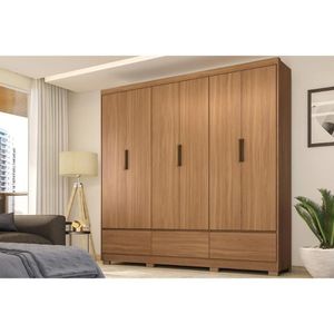 Guarda Roupa 6 Portas E 6 Gavetas Himalaia Amêndola Touch - Demóbile
