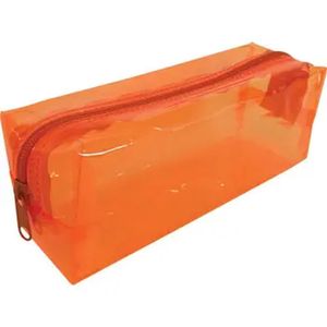 Estojo Retangular Transparente Kit Big Laranja