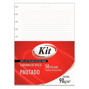Refil P- Caderno De Discos Kit - 90gr 50 Folhas