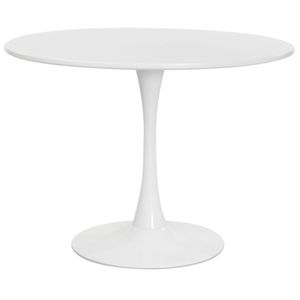 Mesa Saarinen Tulipa Redonda 120cm Tampo Madeira Branca