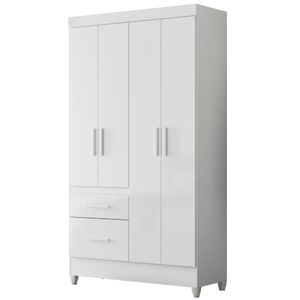 Guarda Roupa Solteiro Madri 4 Portas Branco Flex Moval