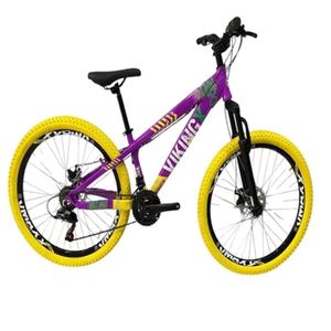 Viking Lilas Amarelo Tuff25/30 Do Grau Cambio Shimano Rodas Vmaxx Pneu Colorido Amarelo