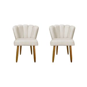 Kit 2 Cadeiras De Jantar Reforçada Flor Confortável Balaqui Decor Bege