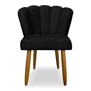Cadeira De Jantar Flor Confortável Reforçada Balaqui Decor Preto
