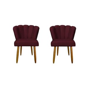 Kit 2 Cadeiras De Jantar Reforçada Flor Confortável Balaqui Decor Bordo