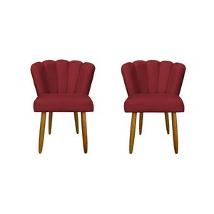 Kit 2 Cadeiras De Jantar Reforçada Flor Confortável Balaqui Decor Vermelho
